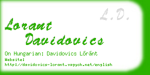 lorant davidovics business card